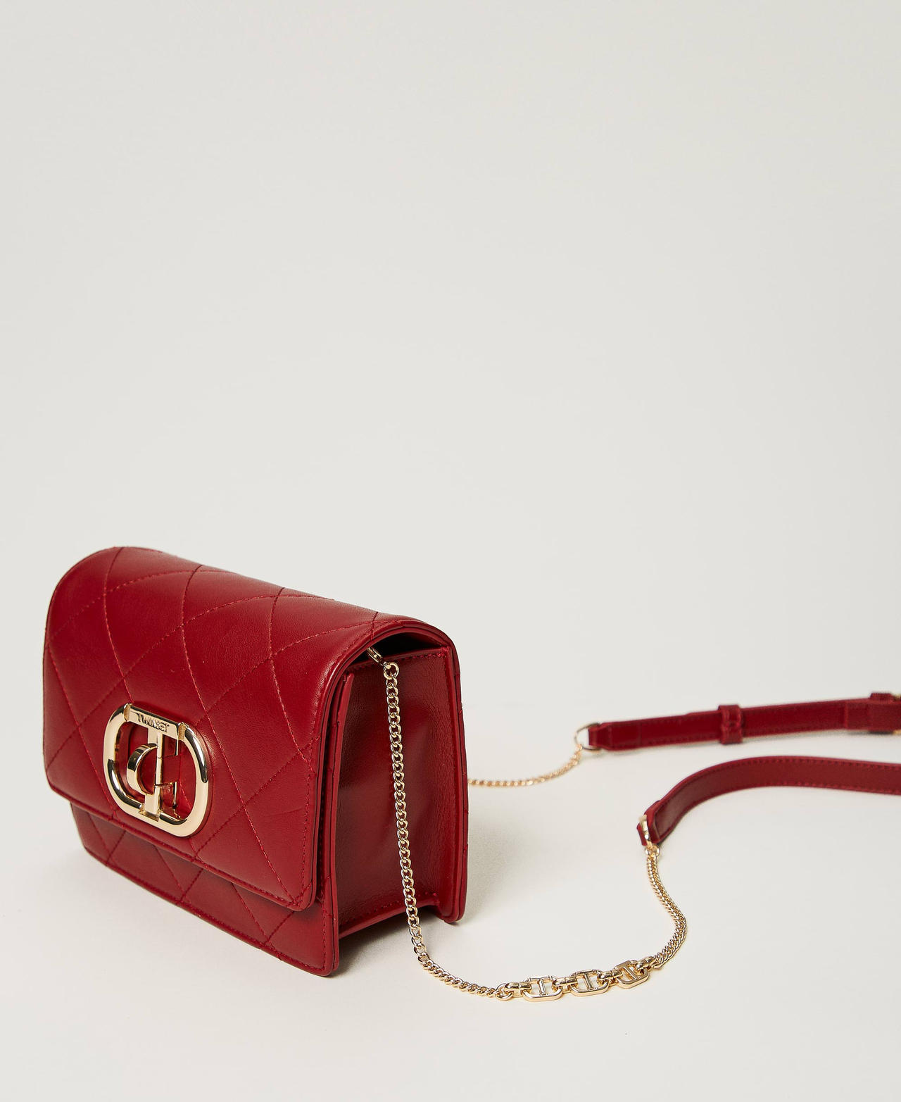 Shoulder bag with Oval T closure Pompeiian Red Woman 242TB7253_11755_02