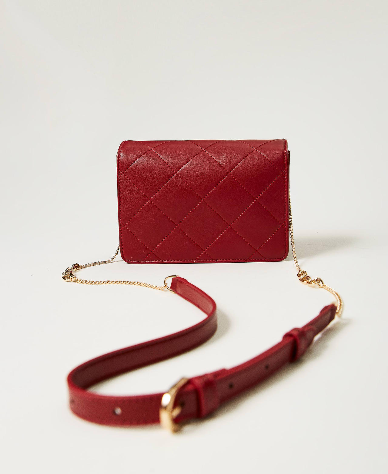 Borsa a tracolla con chiusura Oval T Rosso Pompeiano Donna 242TB7253_11755_03