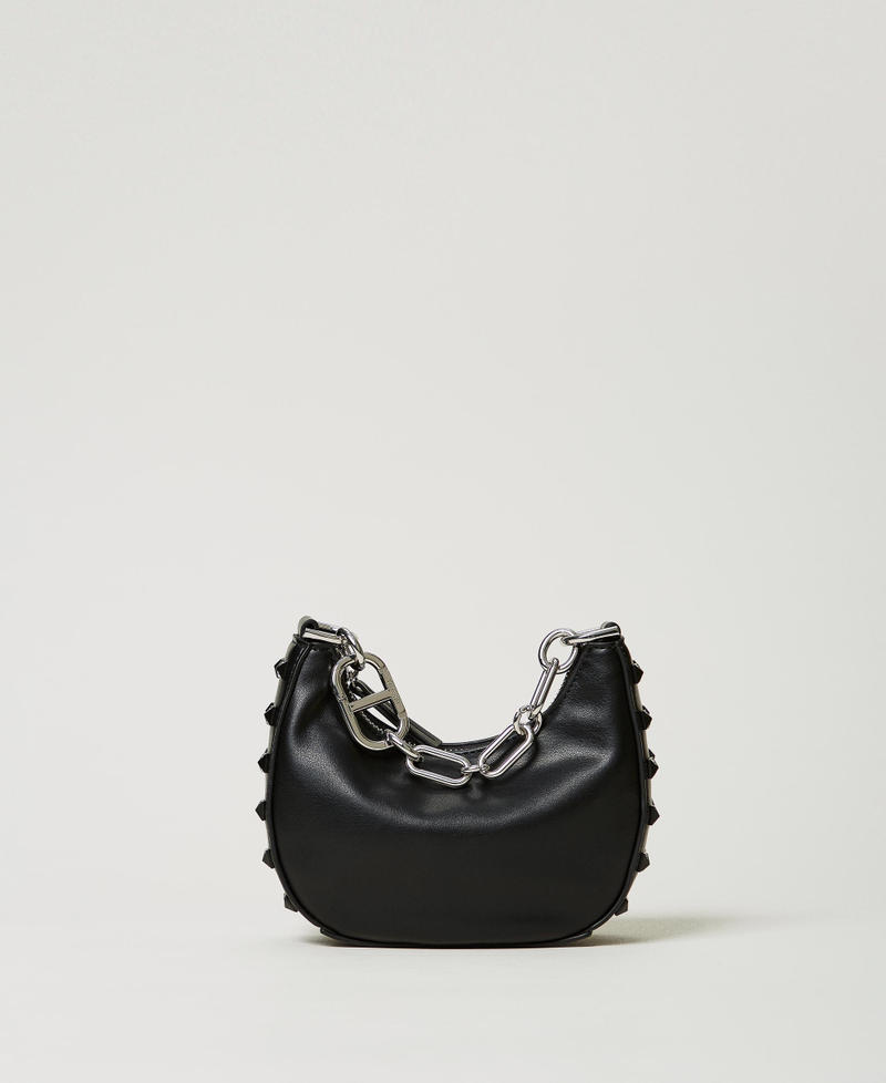 ‘Mini Croissant’ bag with studs Black Woman 242TB7294_00006_01