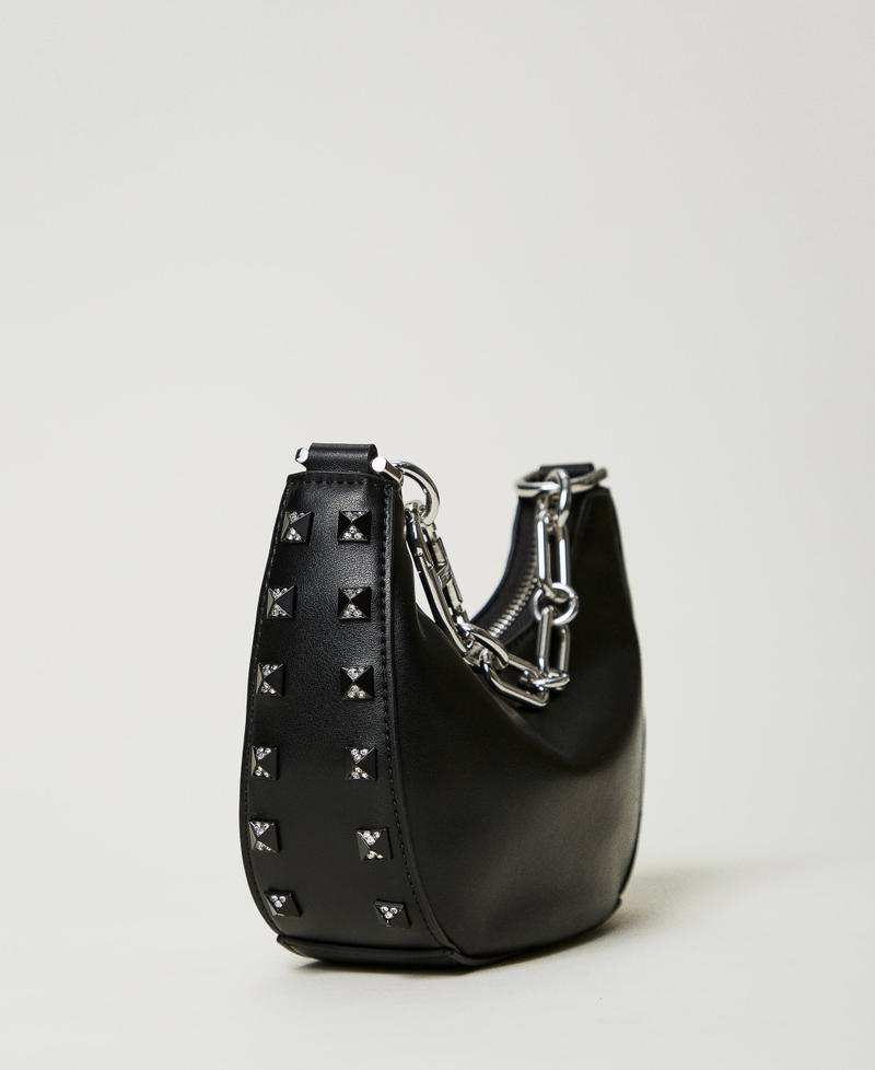 ‘Mini Croissant’ bag with studs Black Woman 242TB7294_00006_02