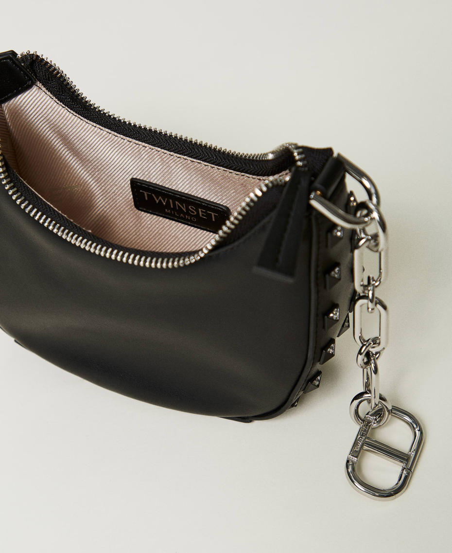 ‘Mini Croissant’ bag with studs Black Woman 242TB7294_00006_04