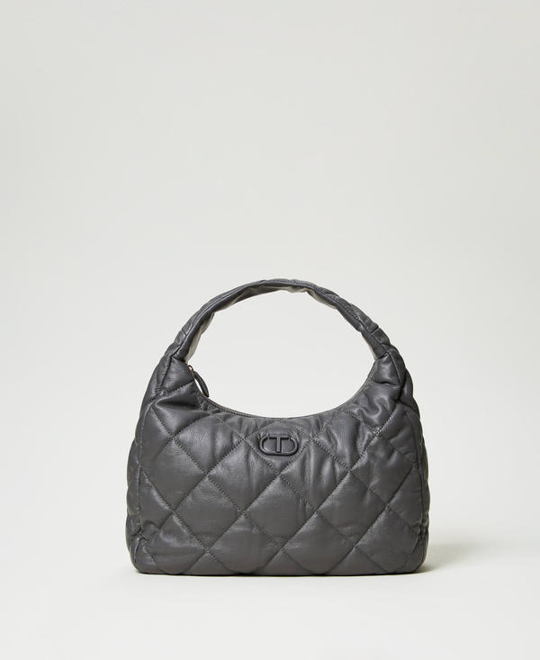 Large padded and quilted hobo bag