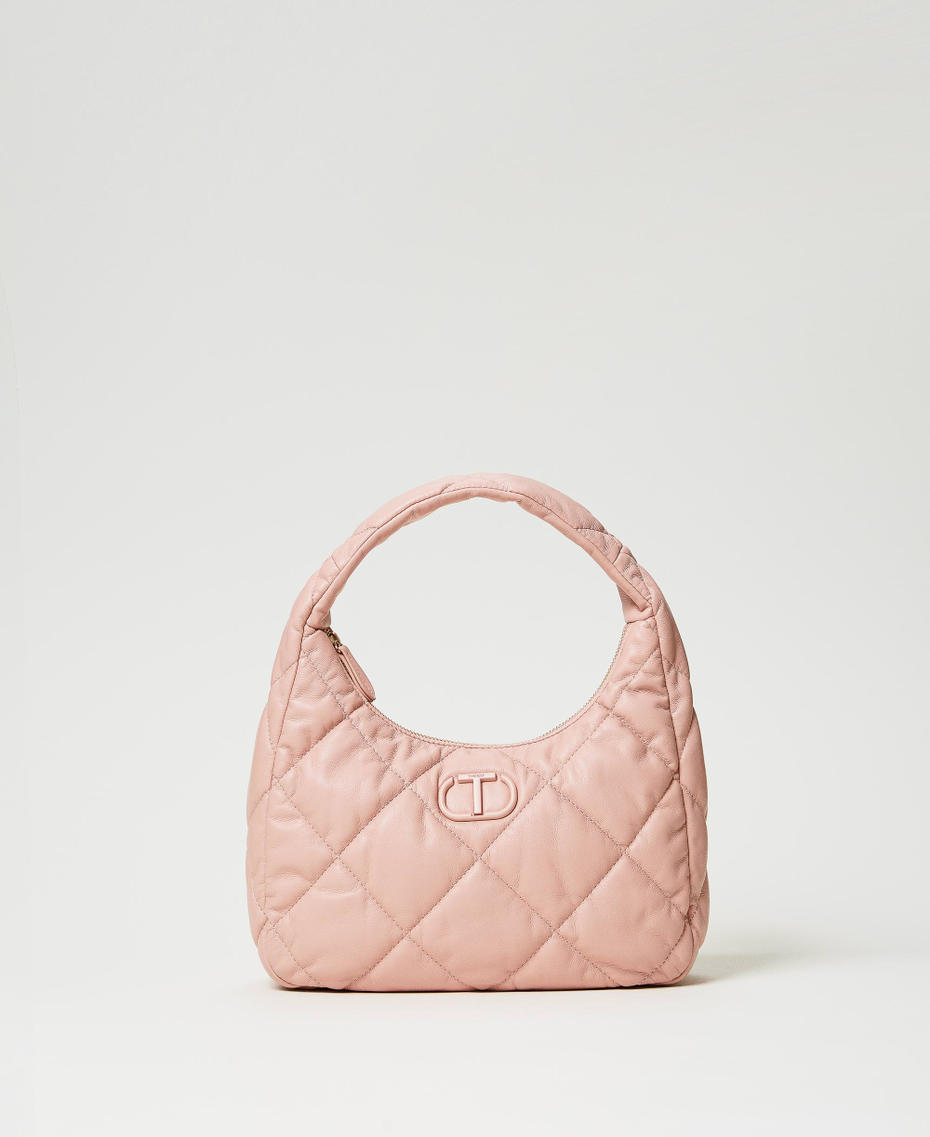 Medium padded and quilted hobo bag Powder Pink Woman 242TB7351_00083_01