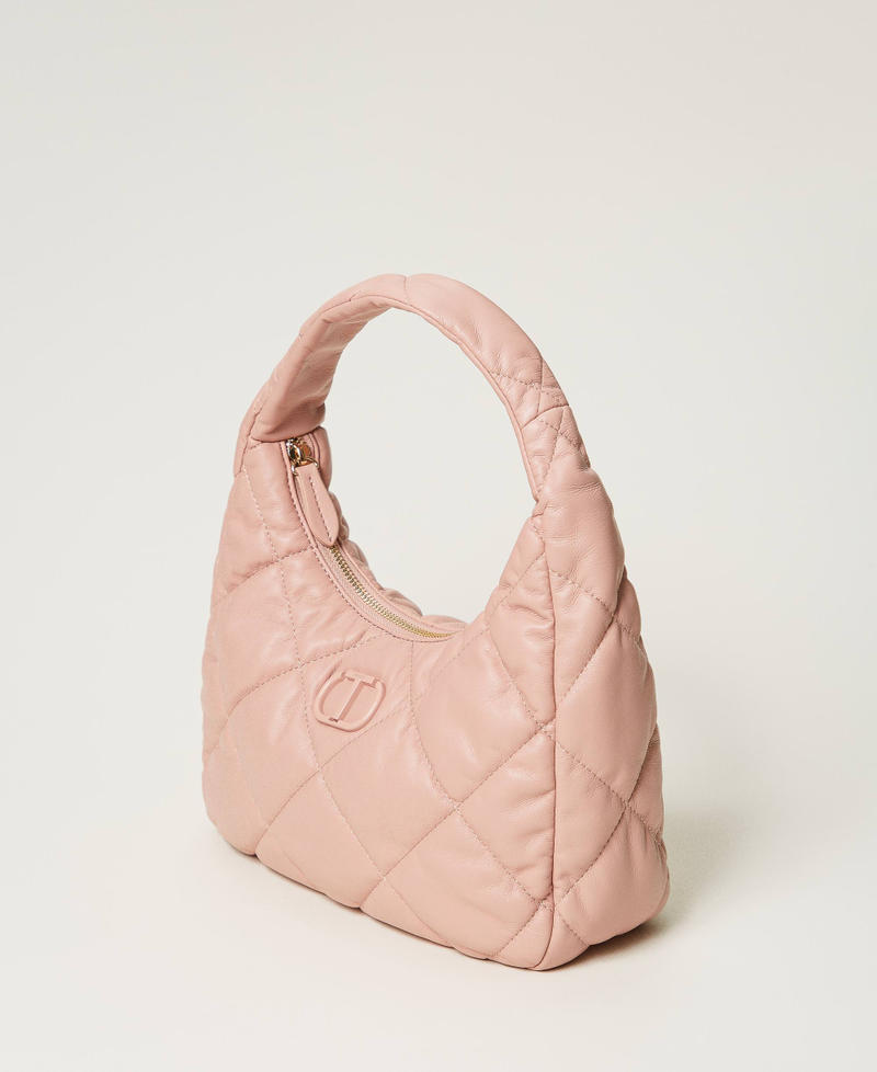 Medium padded and quilted hobo bag Powder Pink Woman 242TB7351-02