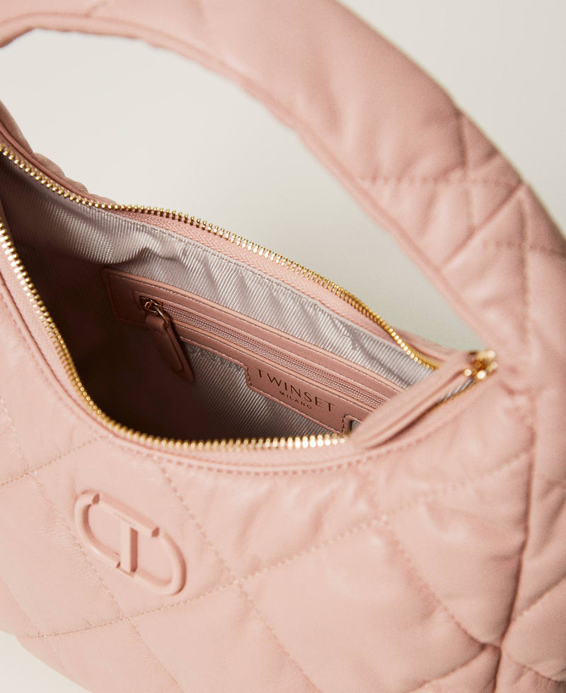 Средняя стеганая сумка-хобо с наполнителем Розовый Пудра женщина 242TB7351_00083_04