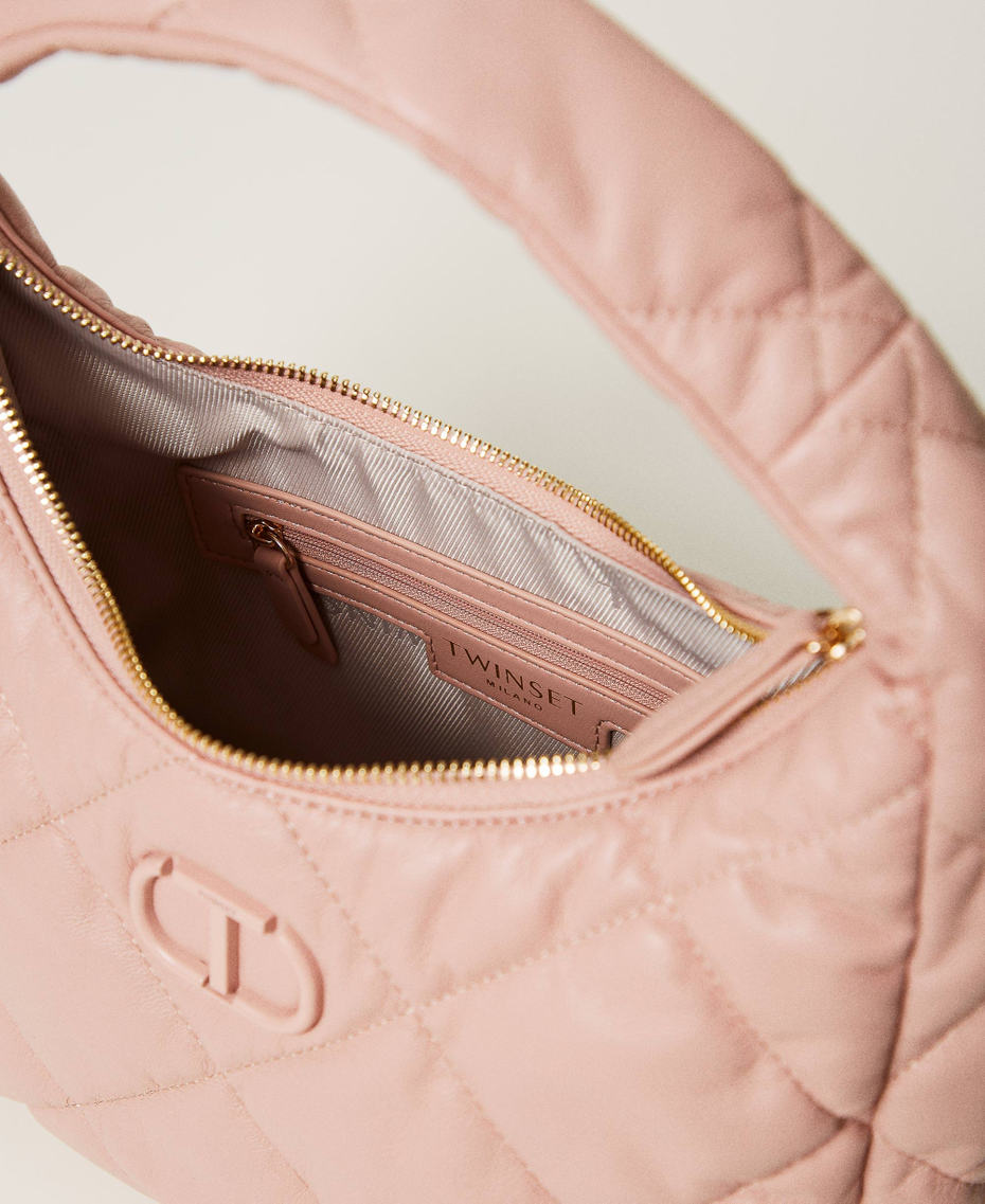 Средняя стеганая сумка-хобо с наполнителем Розовый Пудра женщина 242TB7351_00083_04