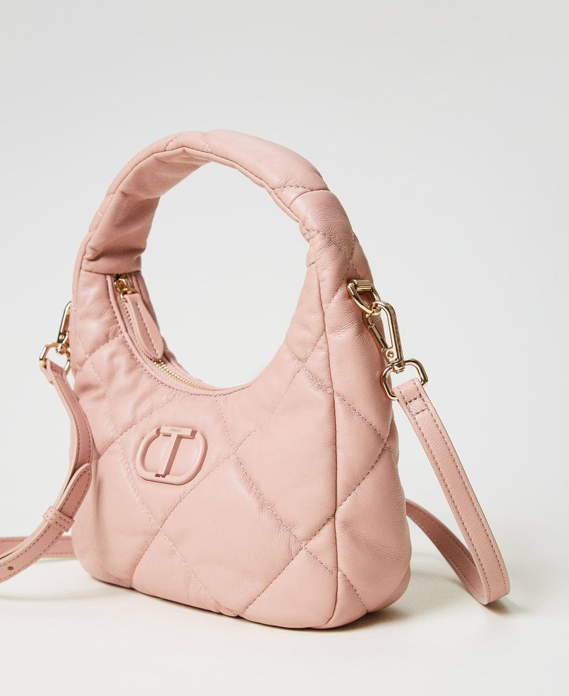 Small padded and quilted hobo bag Powder Pink Woman 242TB7352_00083_02