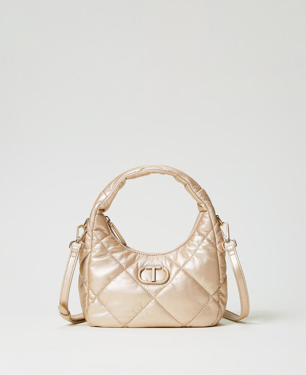 Kleine Hobo-Stepptasche mit Wattierung Gelbgold Frau 242TB7352_10366_01