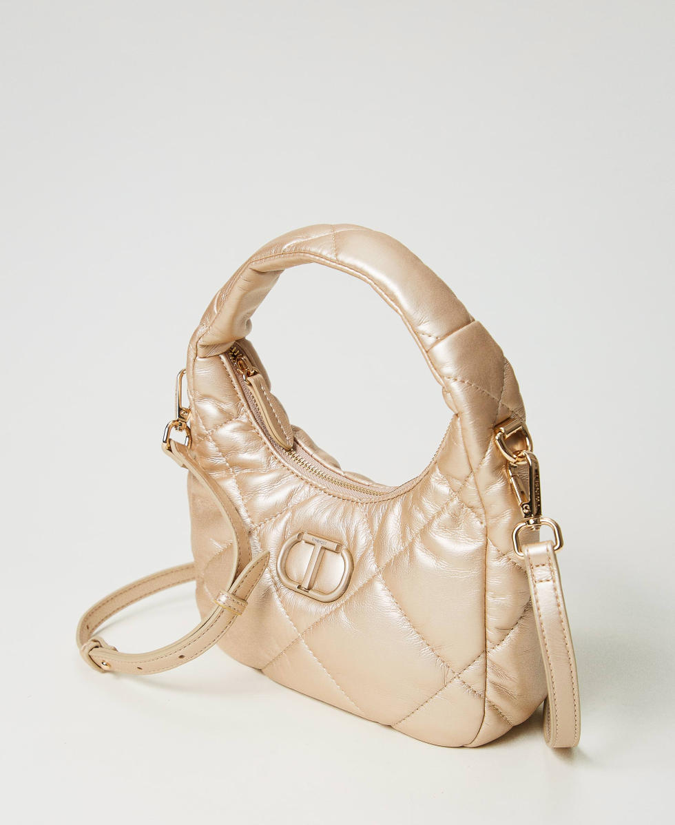 Kleine Hobo-Stepptasche mit Wattierung Gelbgold Frau 242TB7352_10366_02