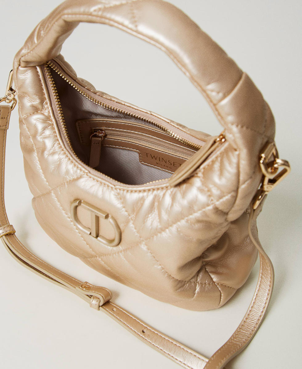 Kleine Hobo-Stepptasche mit Wattierung Gelbgold Frau 242TB7352_10366_04