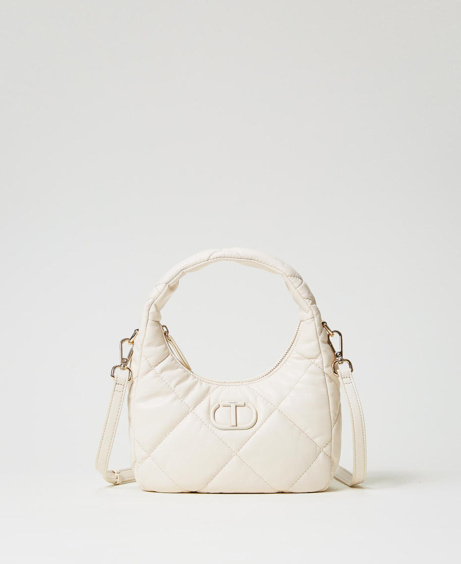 Small padded and quilted hobo bag Old White Woman 242TB7352_11748_01