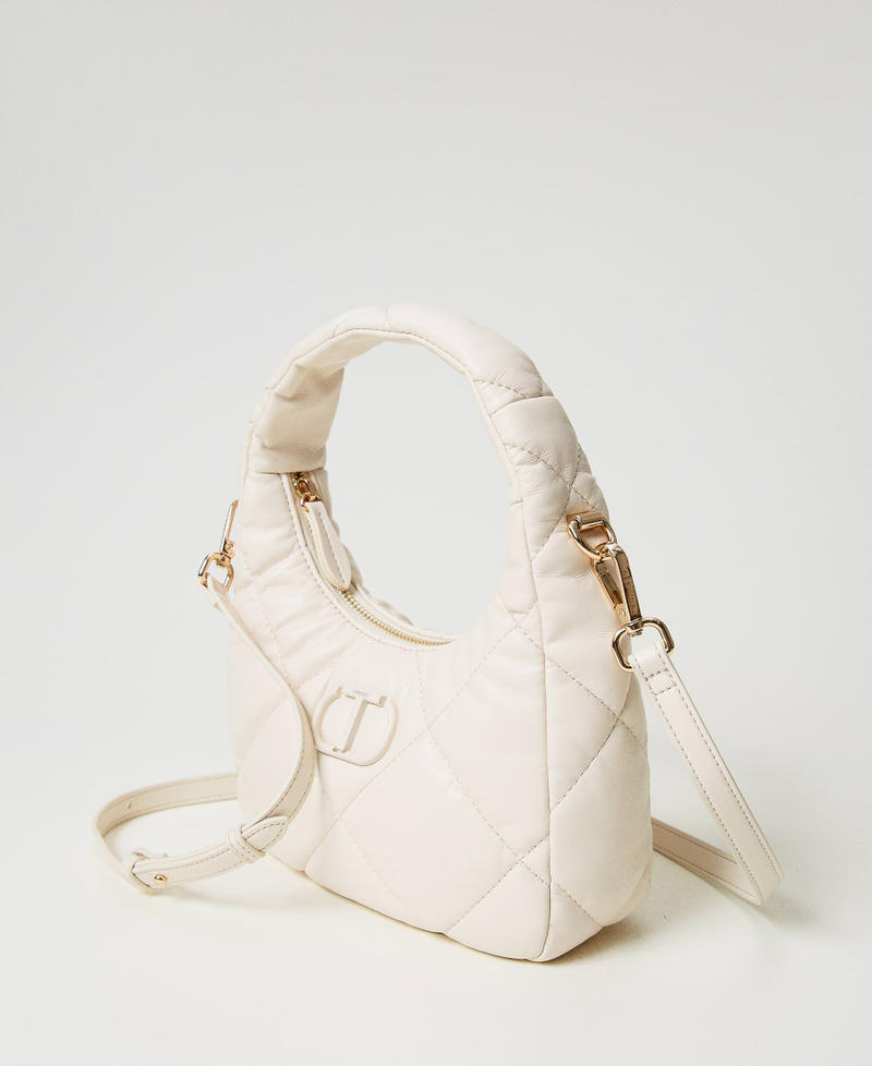 Small padded and quilted hobo bag Old White Woman 242TB7352_11748_02