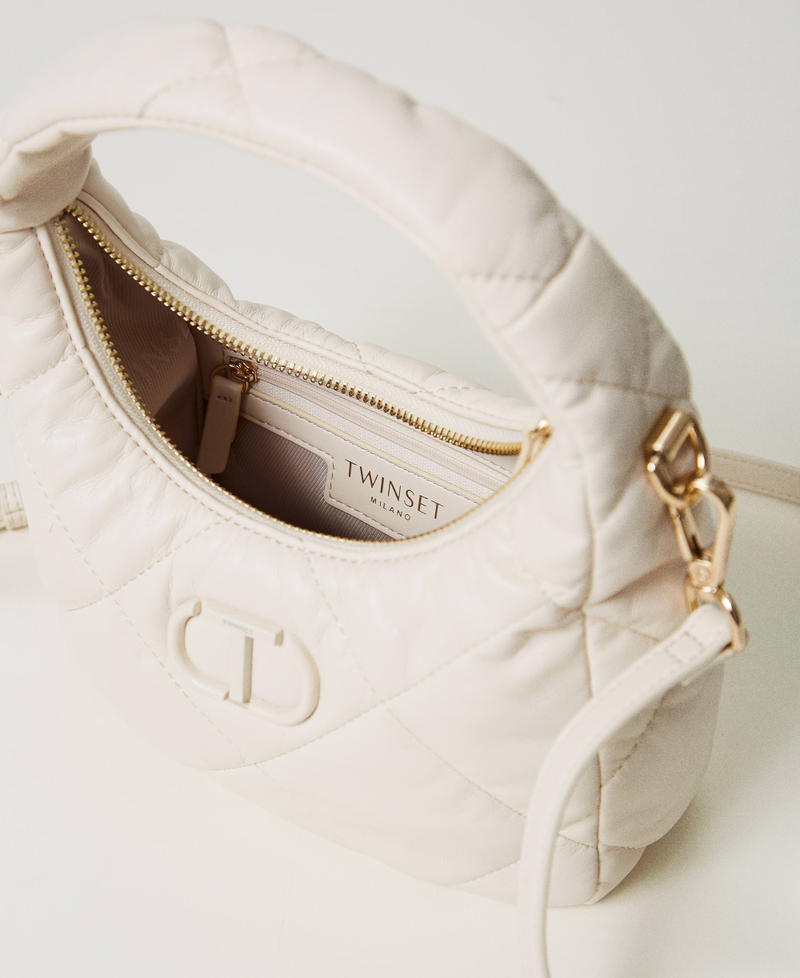 Small padded and quilted hobo bag Old White Woman 242TB7352_11748_04