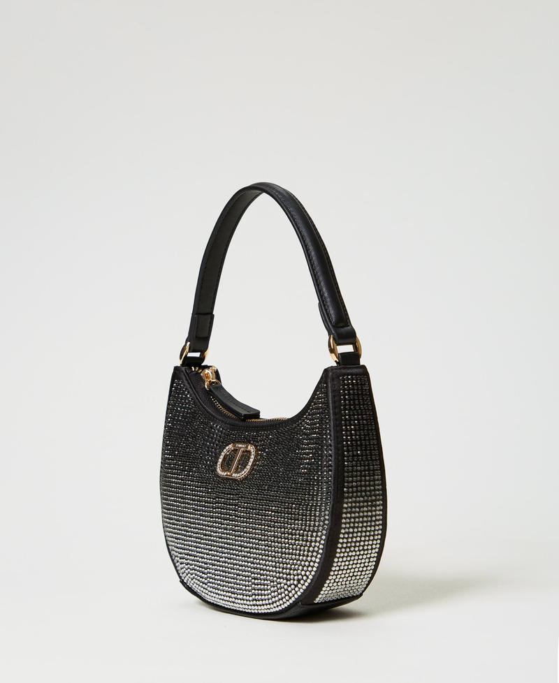 Bolso hobo Moon con strass Negro Mujer 242TB7380_00006_02