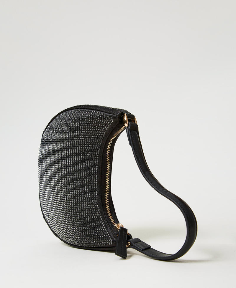 Bolso hobo Moon con strass Negro Mujer 242TB7380_00006_03