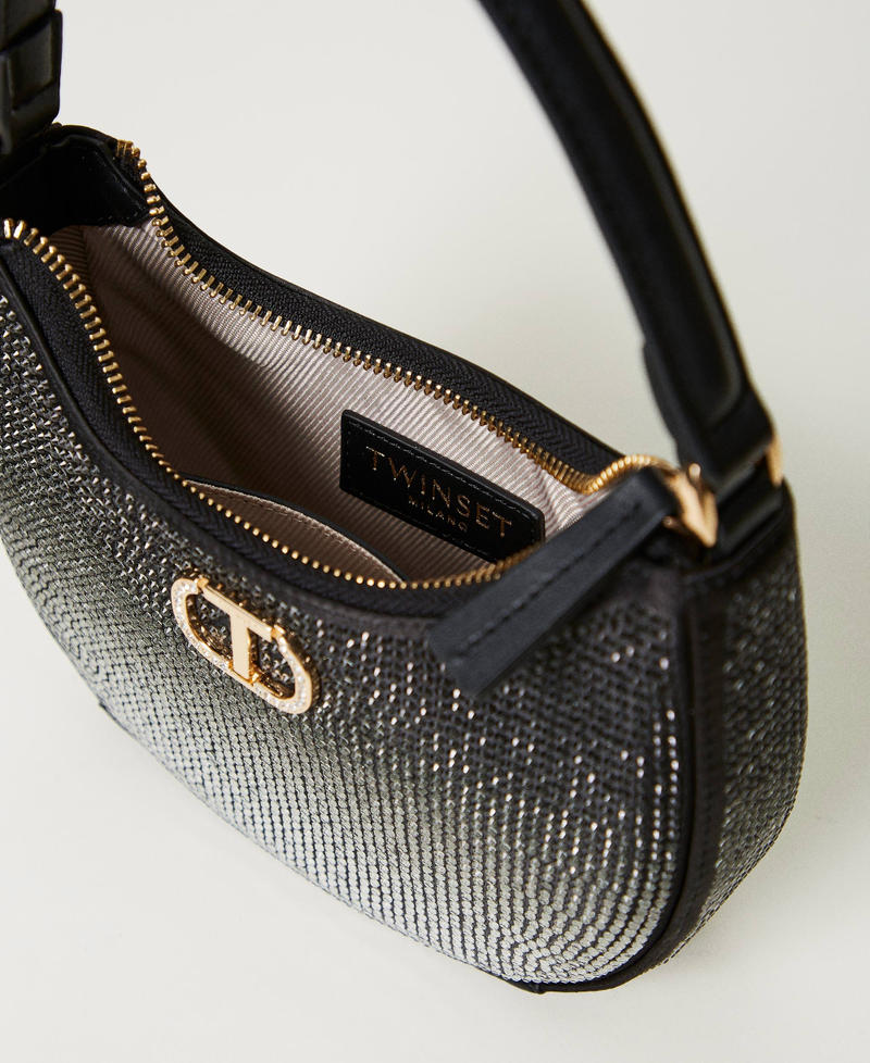 Bolso hobo Moon con strass Negro Mujer 242TB7380_00006_04
