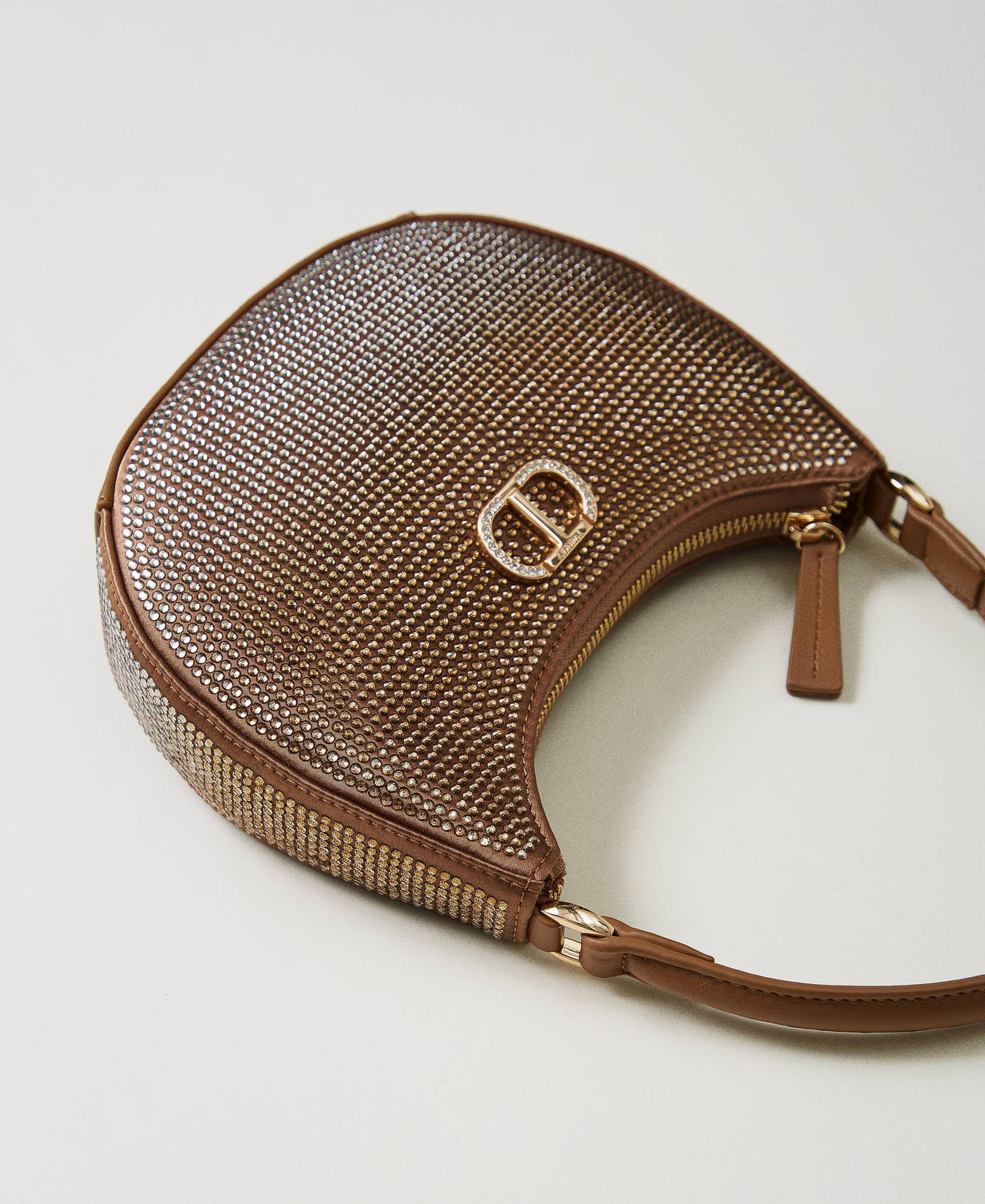 &lsquo;Moon&rsquo; hobo bag with rhinestones