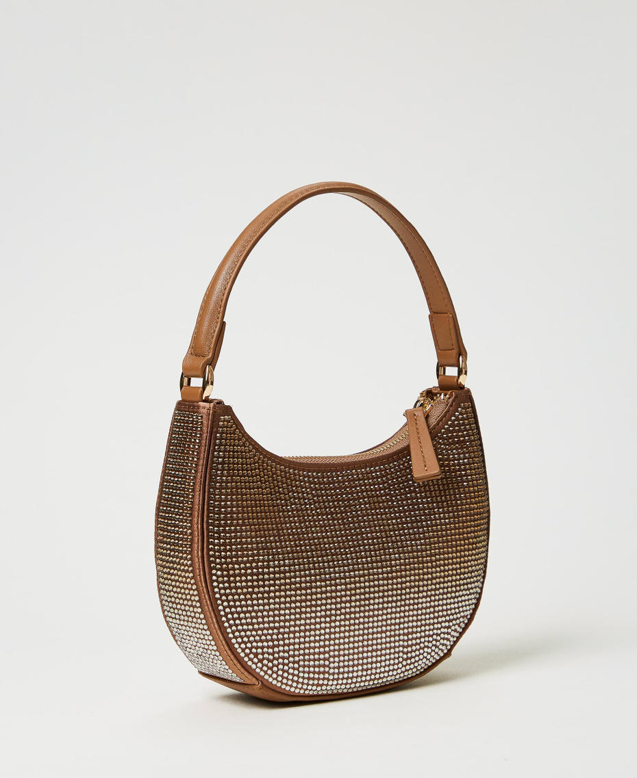 Hobo-Bag „Moon“ mit Strass „Sandy Brown“ Frau 242TB7380_11754_03