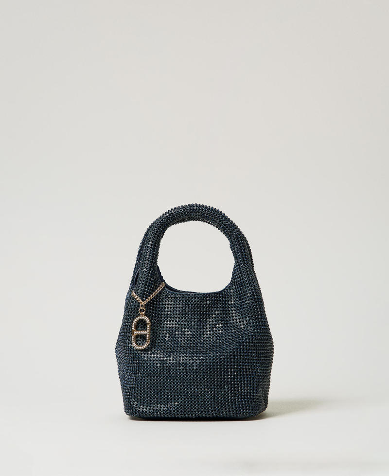 Borsa 'Rendez-Vous' in strass e charm Oval T Indaco Donna 242TB7403_00384_01