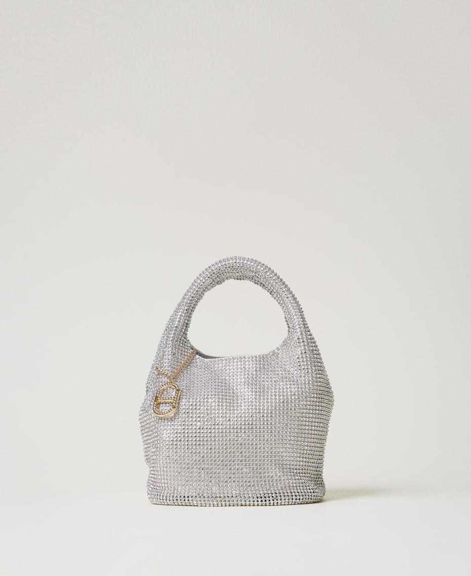 Borsa 'Rendez-Vous' in strass e charm Oval T Argento Crystal Donna 242TB7403_00888_01
