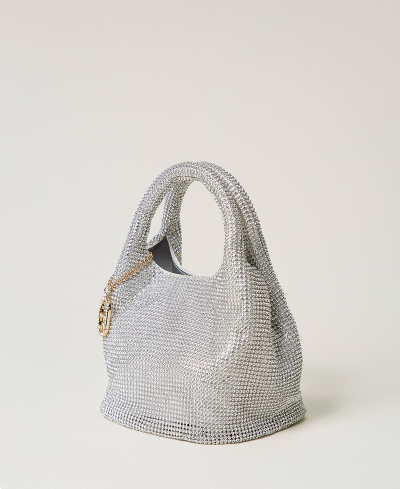 Borsa 'Rendez-Vous' in strass e charm Oval T Argento Crystal Donna 242TB7403_00888_02