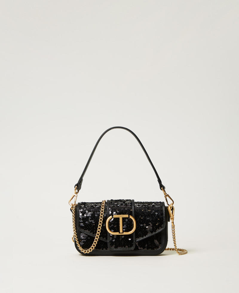 Borsa a tracolla 'Amie' con paillettes Nero Donna 242TB7430_00006_01