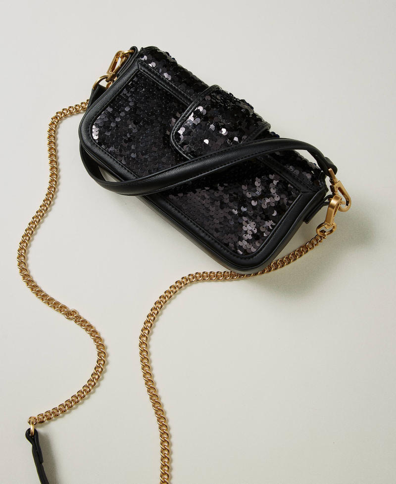 Borsa a tracolla 'Amie' con paillettes Nero Donna 242TB7430_00006_03
