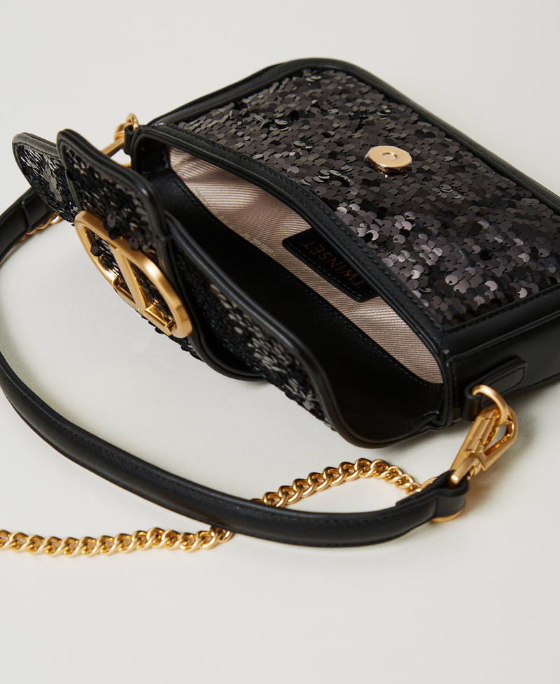 'Amie' shoulder bag with sequins Black Woman 242TB7430-04