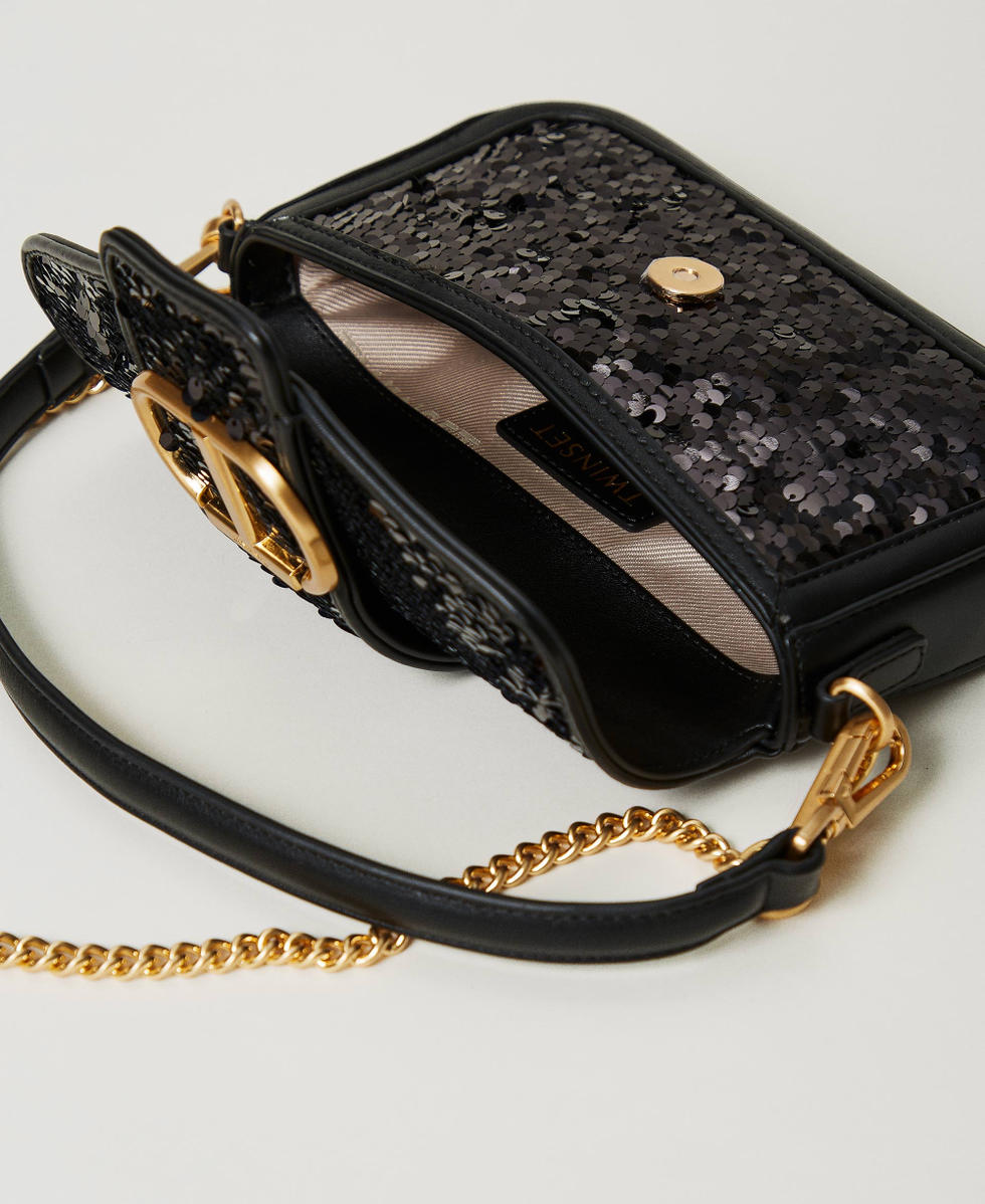 Amie' shoulder bag with sequins Woman, Black | TWINSET Milano