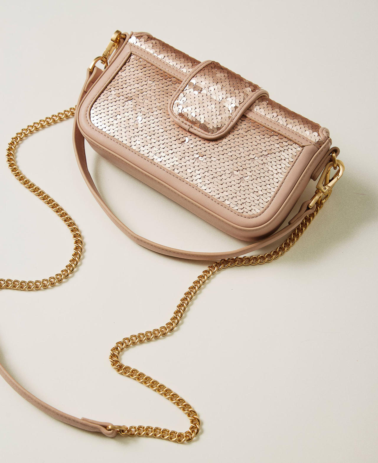 'Amie' shoulder bag with sequins Peach Pink Woman 242TB7430-03