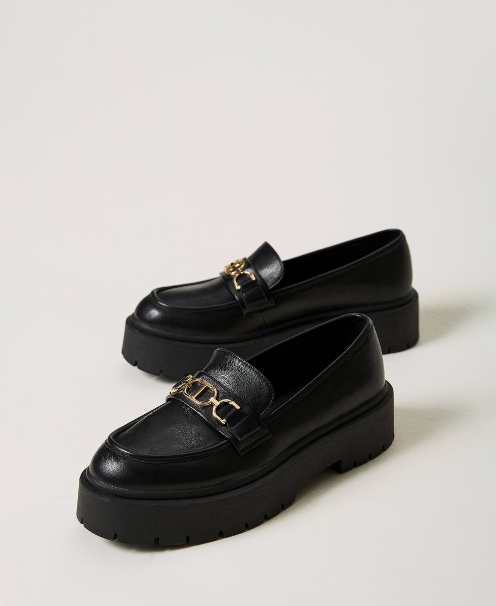 Mocassini con morsetto Oval T Donna Nero TWINSET Milano