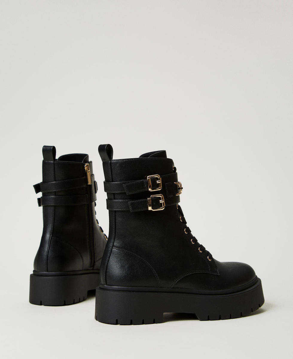 Lace up boots with buckles deals