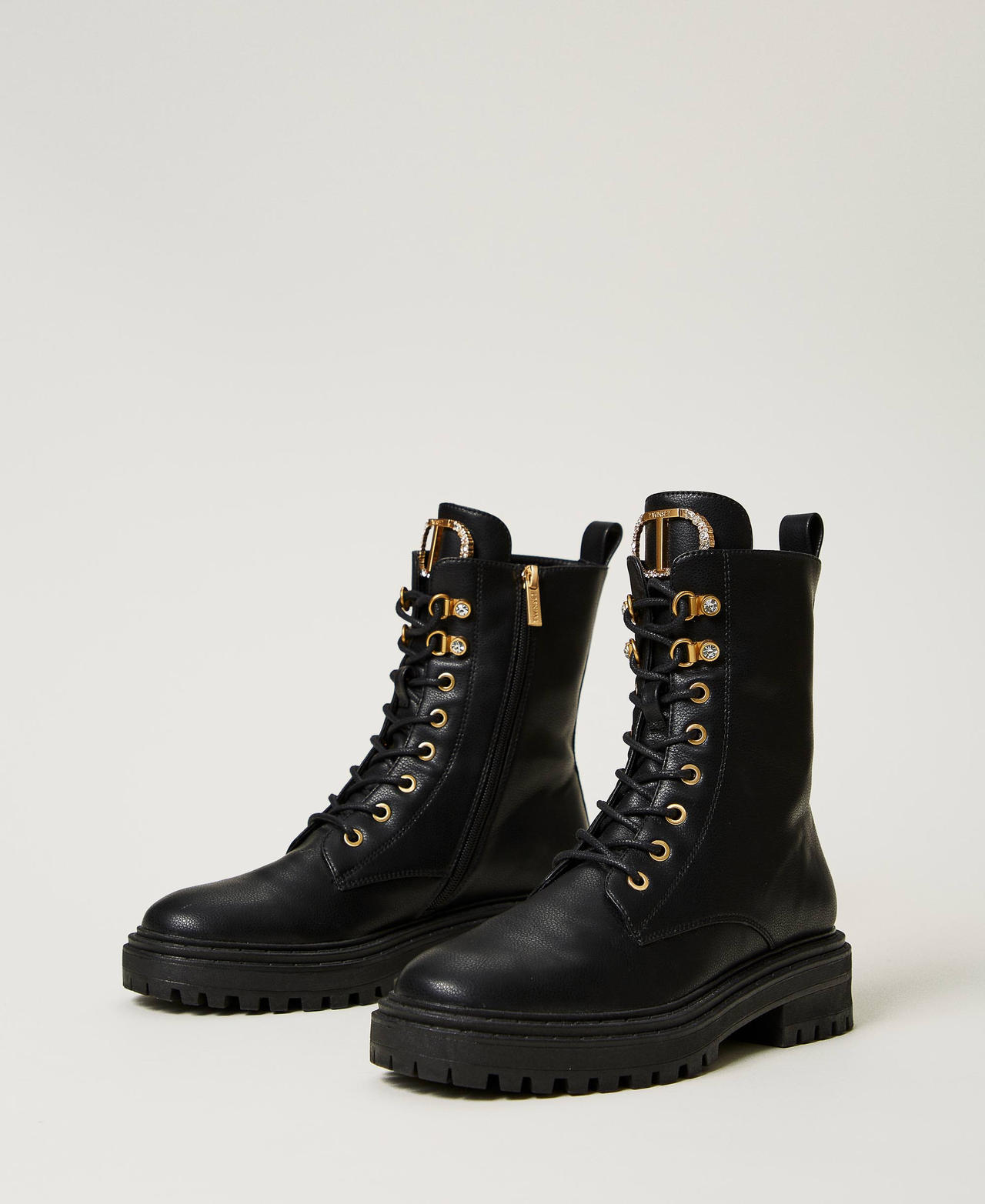 Combat boots with rhinestones hot sale