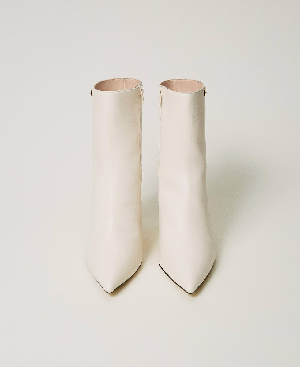 Ankle boots with wedge and logo plate Old White Woman 242TCP162_11748_04