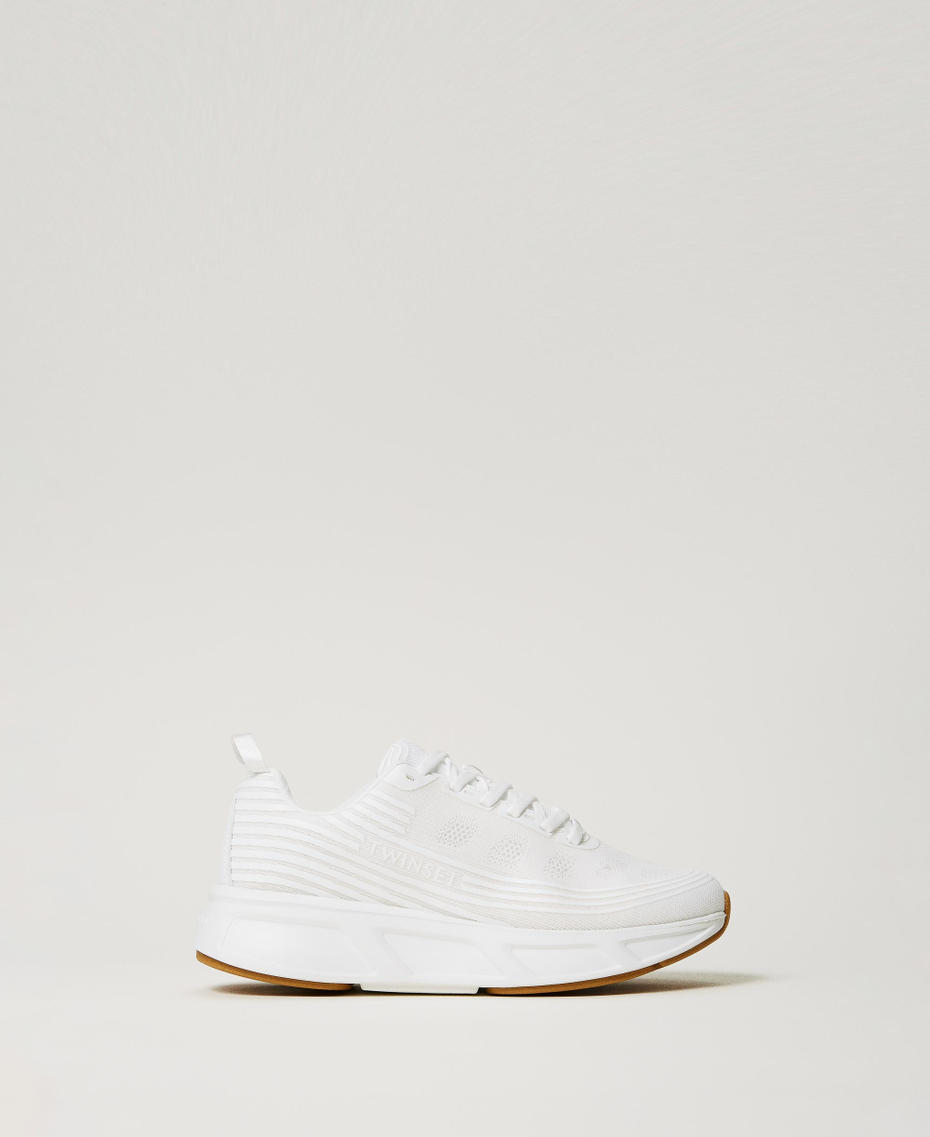 Striped Fessura trainers with logo White Woman 242TCP212_00001_01