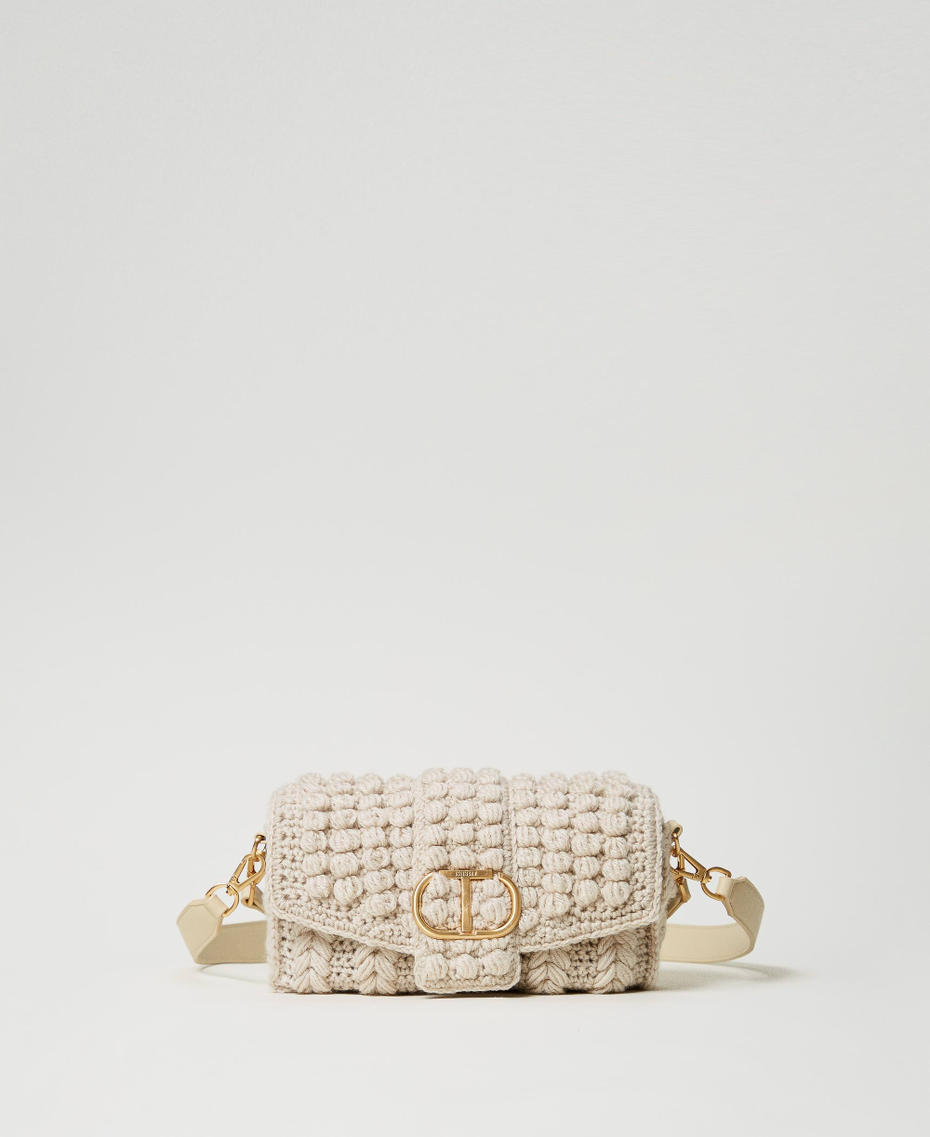 'Amie' medium tricot shoulder bag White Cream Woman 242TD8040_11952_01