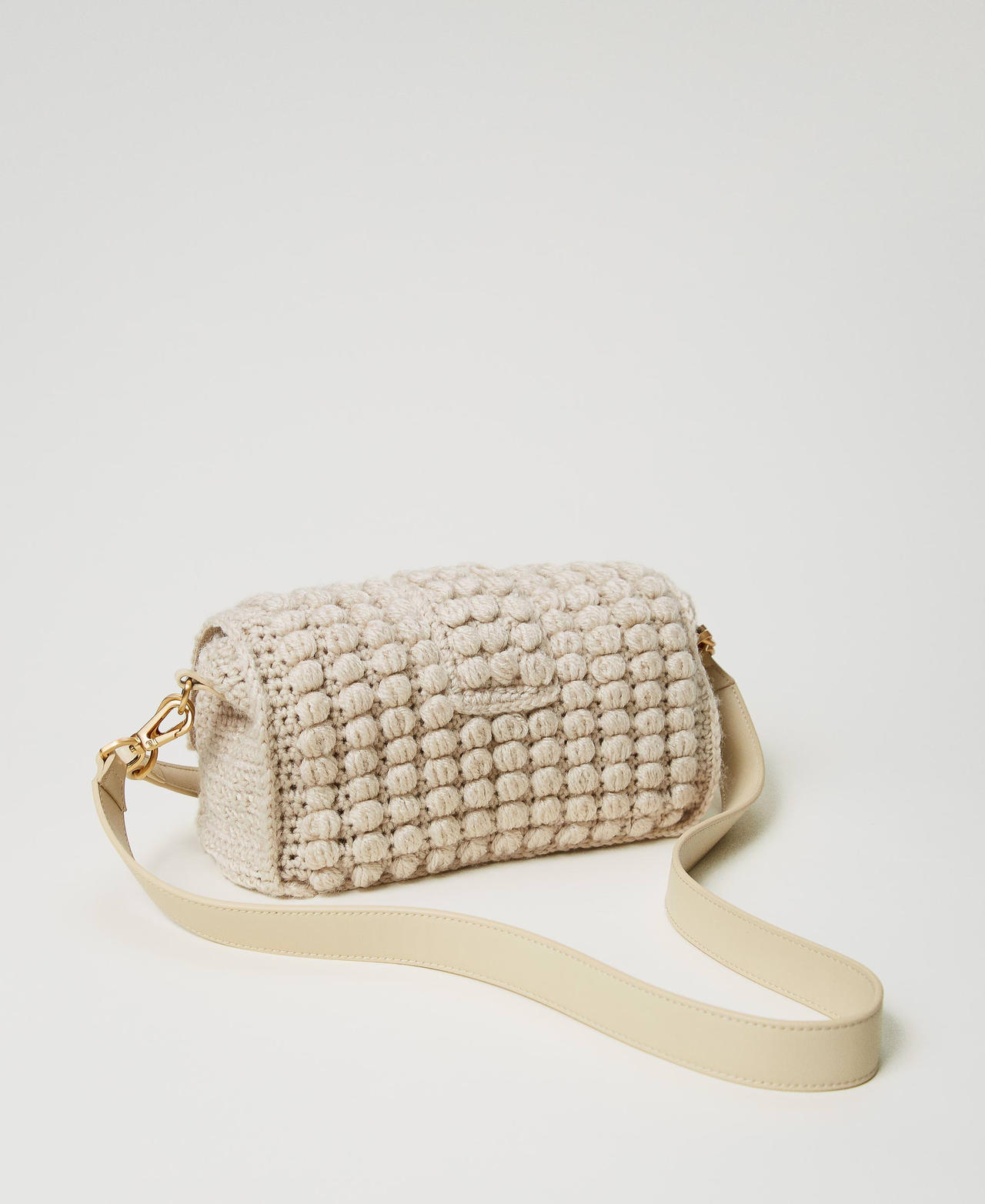 Sac &agrave; bandouli&egrave;re &laquo;&nbsp;Amie&nbsp;&raquo; moyen en tricot Blanc &laquo;&nbsp;White Cream&nbsp;&raquo; Femme 242TD8040_11952_03