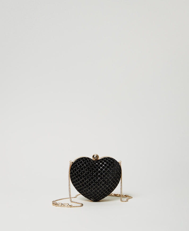 'Coup de Coeur' embroidered velvet clutch Black Woman 242TD8080_00006_01