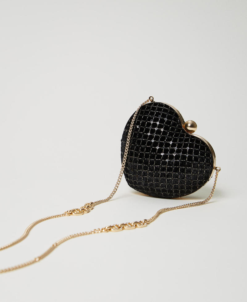 'Coup de Coeur' embroidered velvet clutch Black Woman 242TD8080_00006_03