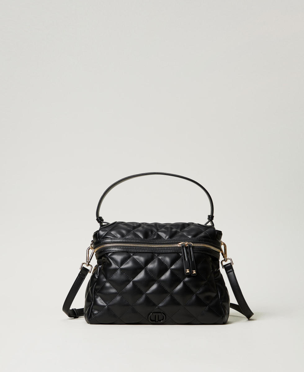 Cecile large quilted top handle bag Woman Black TWINSET Milano
