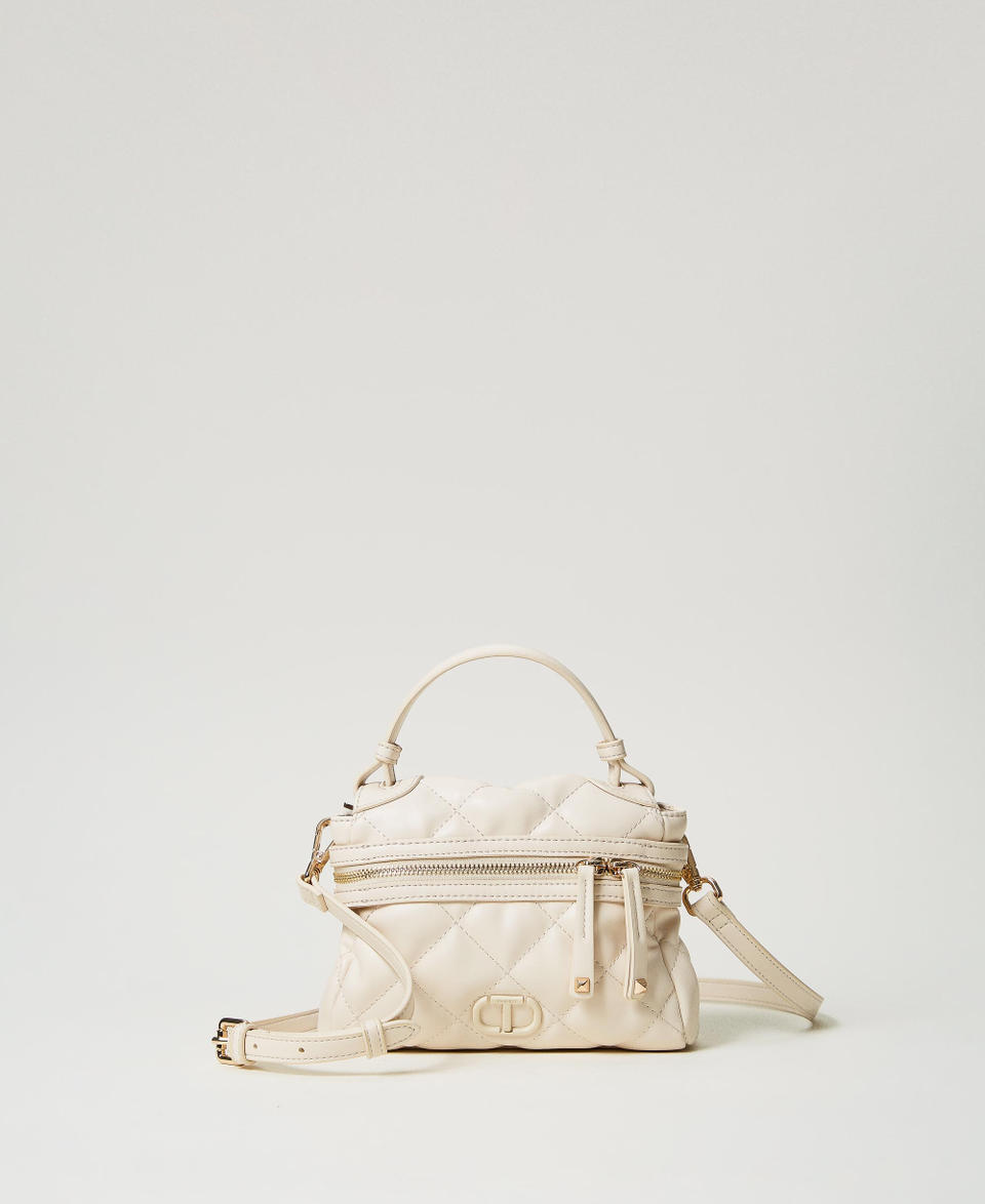Borsa top handle ‘Cécile’ piccola trapuntata Bianco "White Cream" Donna 242TD8151_11952_01