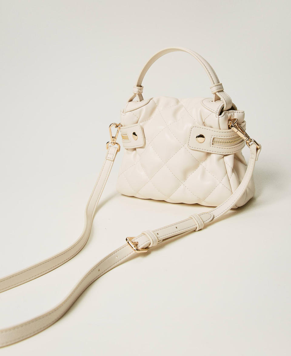 Borsa top handle ‘Cécile’ piccola trapuntata Bianco "White Cream" Donna 242TD8151_11952_03