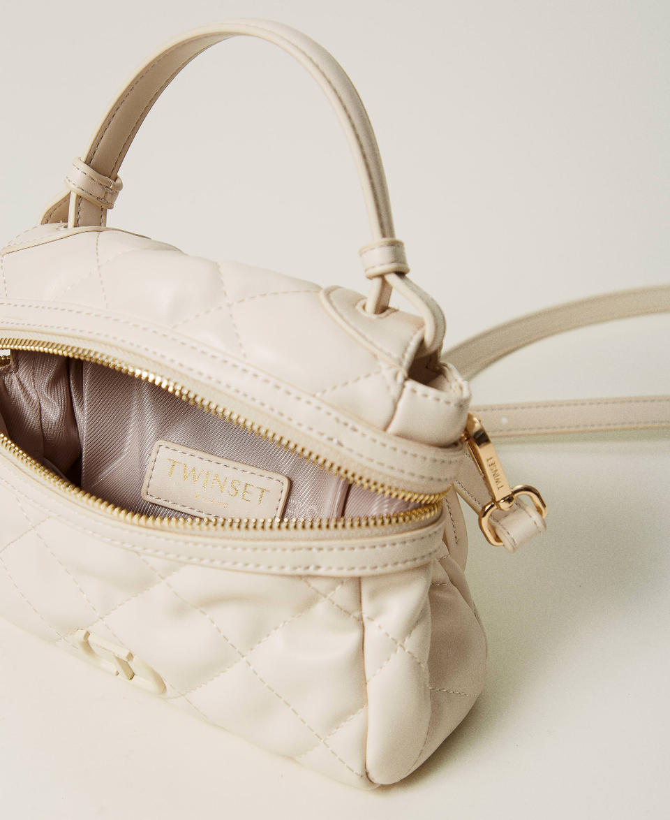 Borsa top handle ‘Cécile’ piccola trapuntata Bianco "White Cream" Donna 242TD8151_11952_04