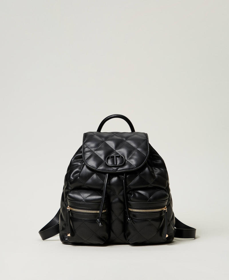 Quilted backpack with Oval T Black Woman 242TD8152_00006_01