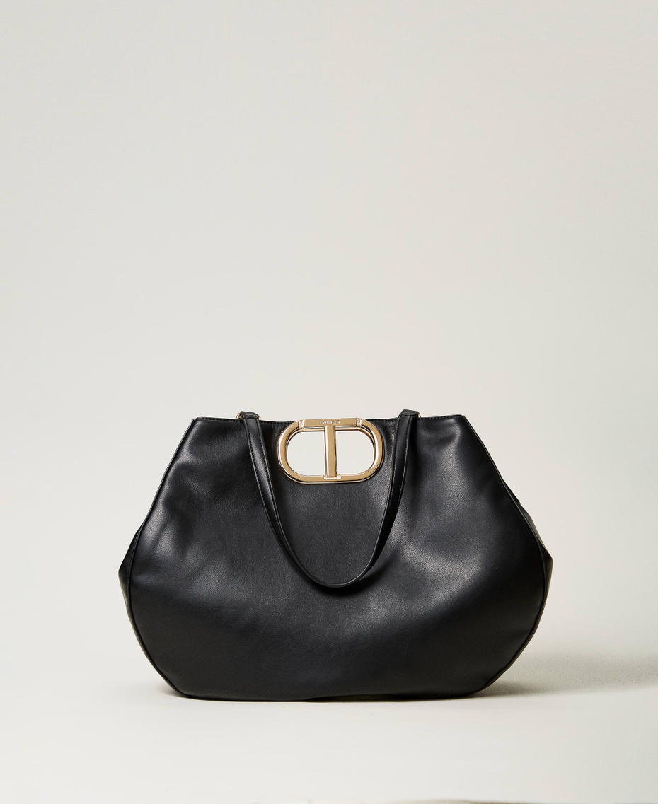 'Lila&rsquo; shopper bag with Oval T handle Black Woman 242TD8161_00006_01