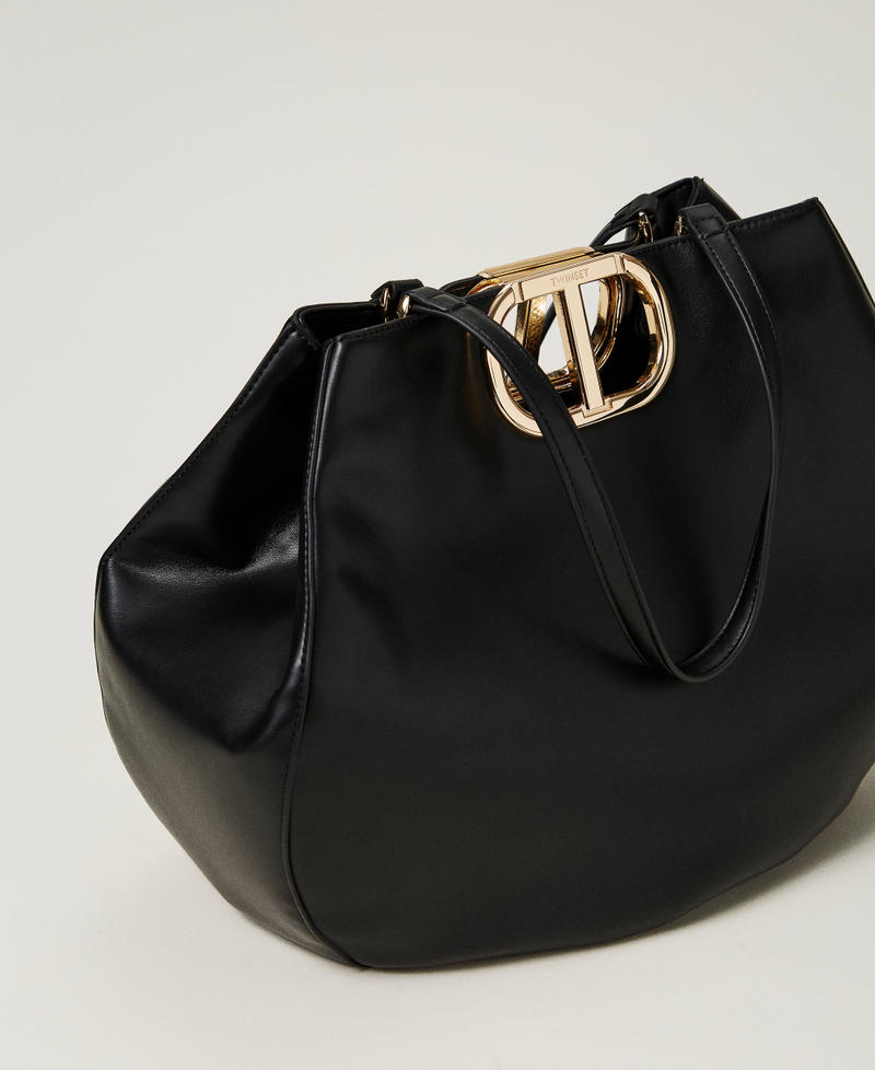 'Lila&rsquo; shopper bag with Oval T handle Black Woman 242TD8161_00006_02