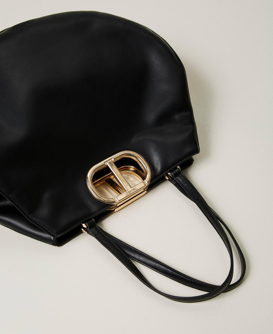 'Lila&rsquo; shopper bag with Oval T handle Black Woman 242TD8161_00006_04