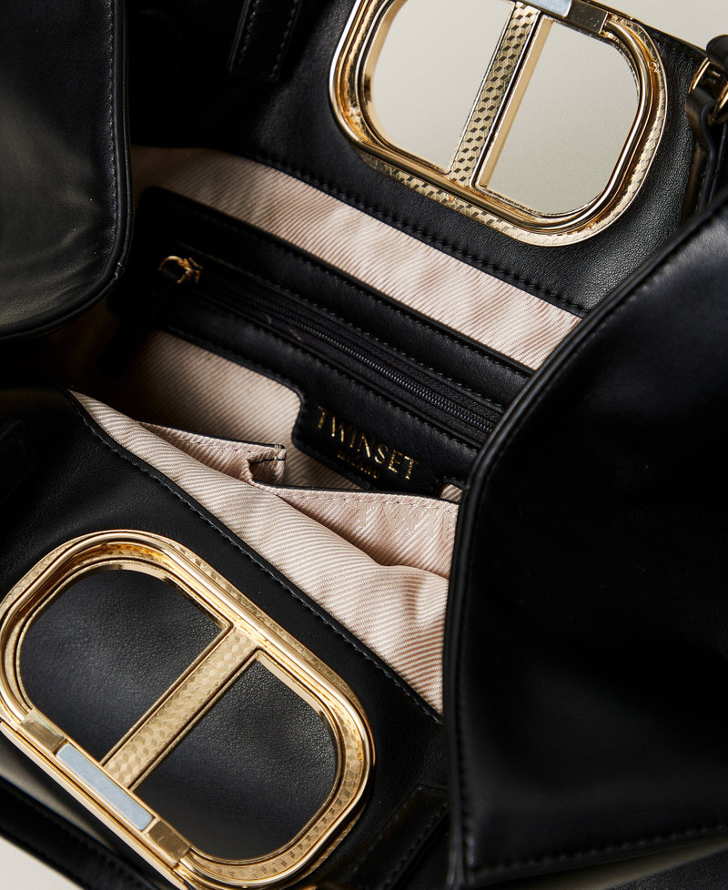 'Lila&rsquo; shopper bag with Oval T handle Black Woman 242TD8161_00006_05