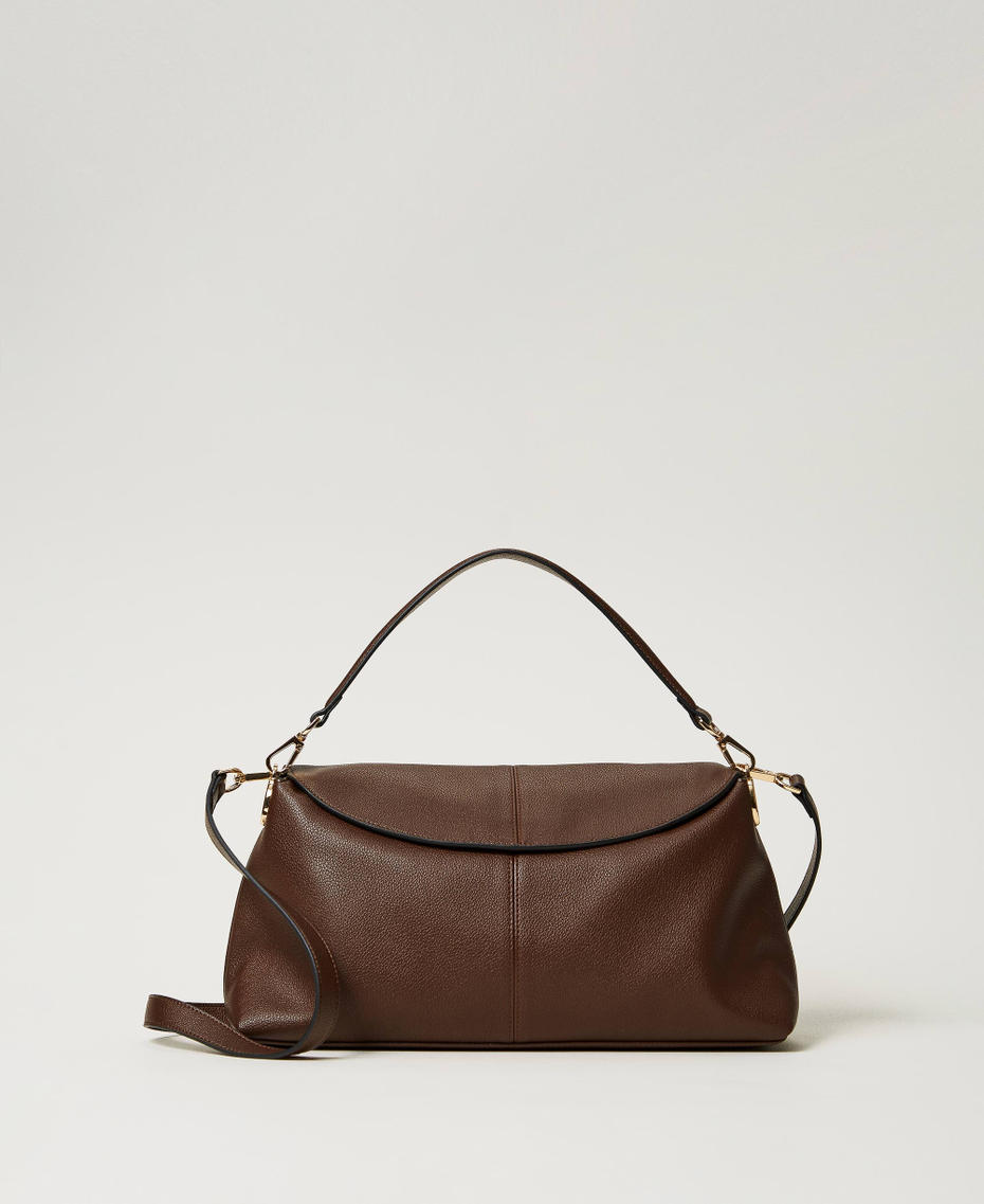 'Taylor' shoulder bag with Oval T Coffee Chocolate Woman 242TD8172_11946_01