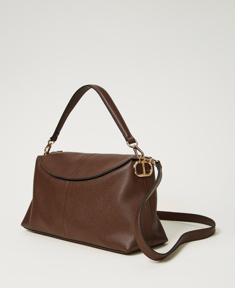 'Taylor' shoulder bag with Oval T Coffee Chocolate Woman 242TD8172_11946_02